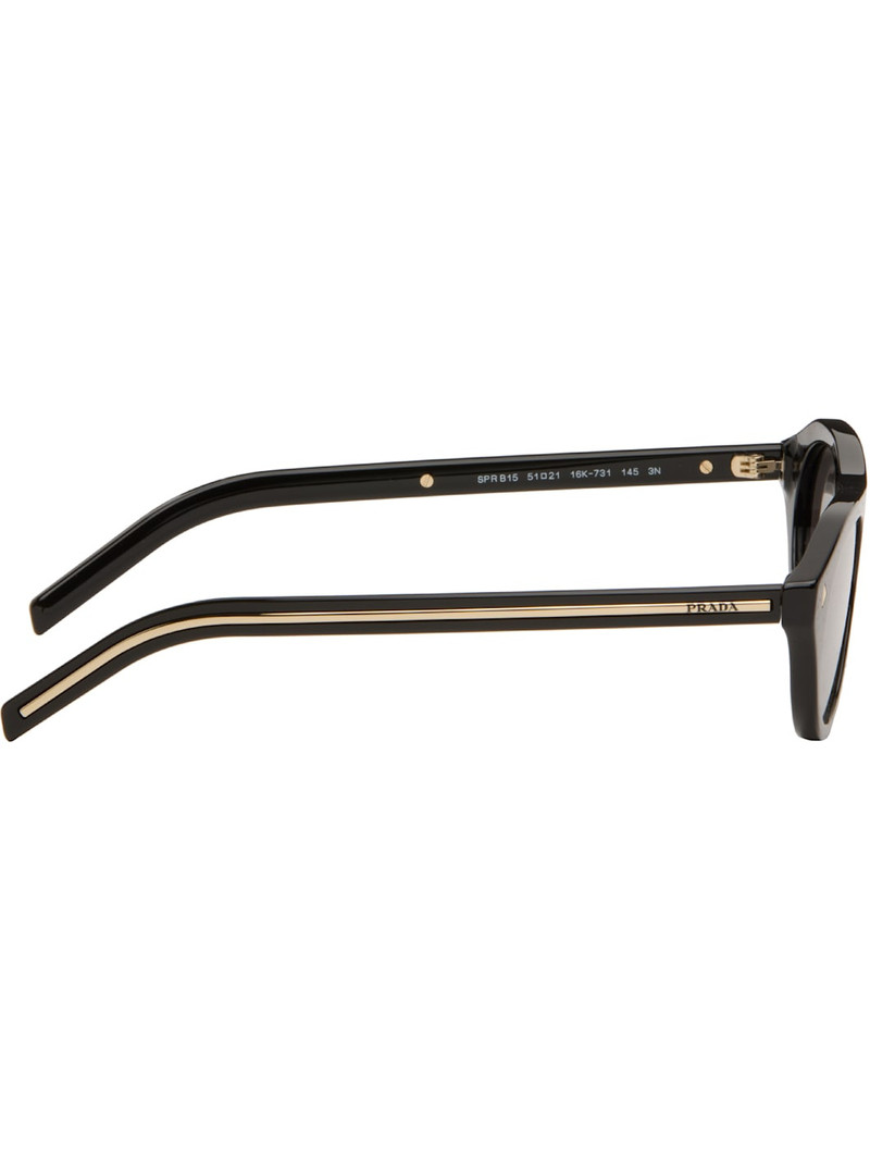 Prada Black Iconic Metal Plaque Sunglasses outlook
