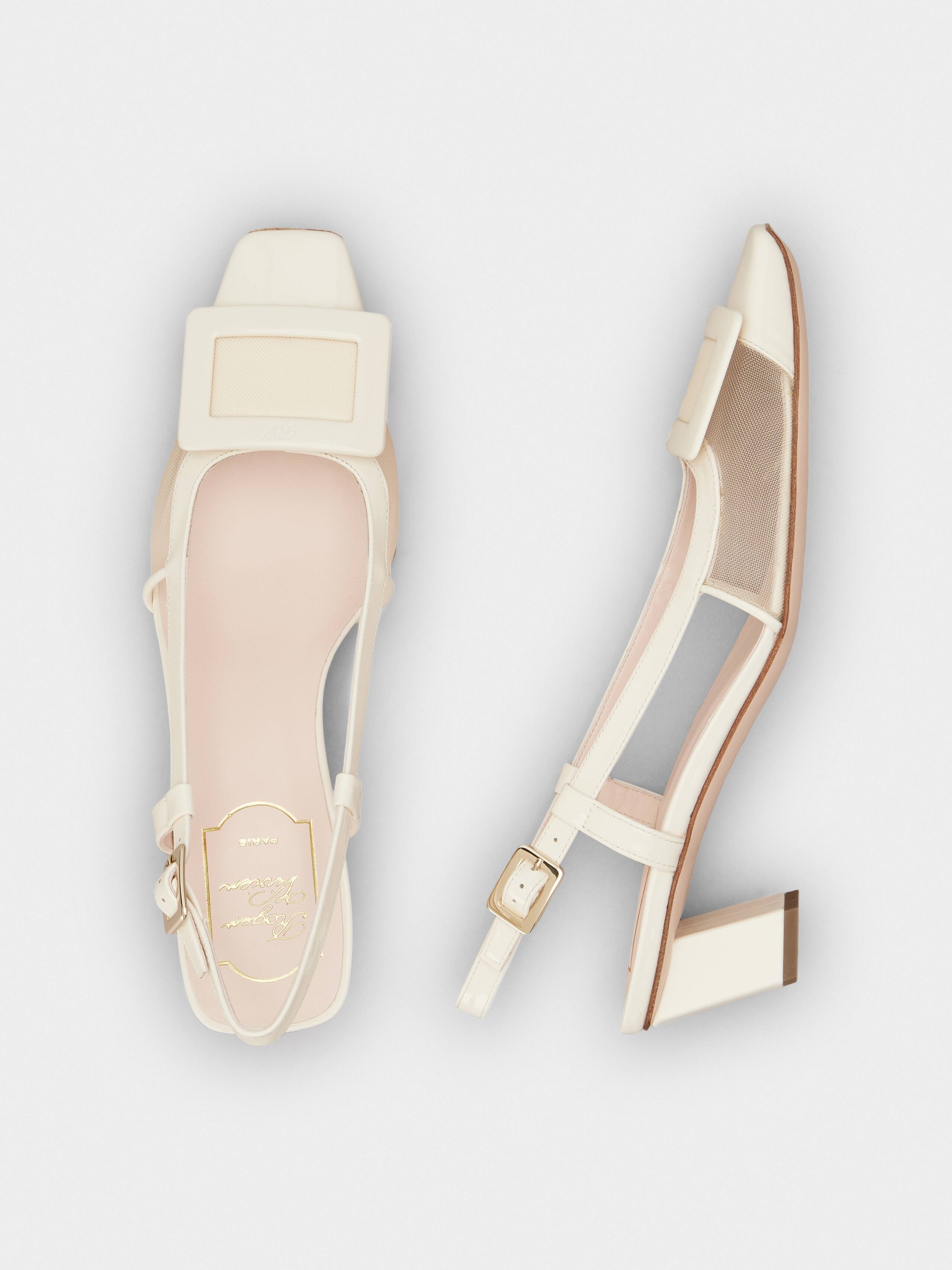 Belle Vivier Slingback Pumps in mesh fabric - 4