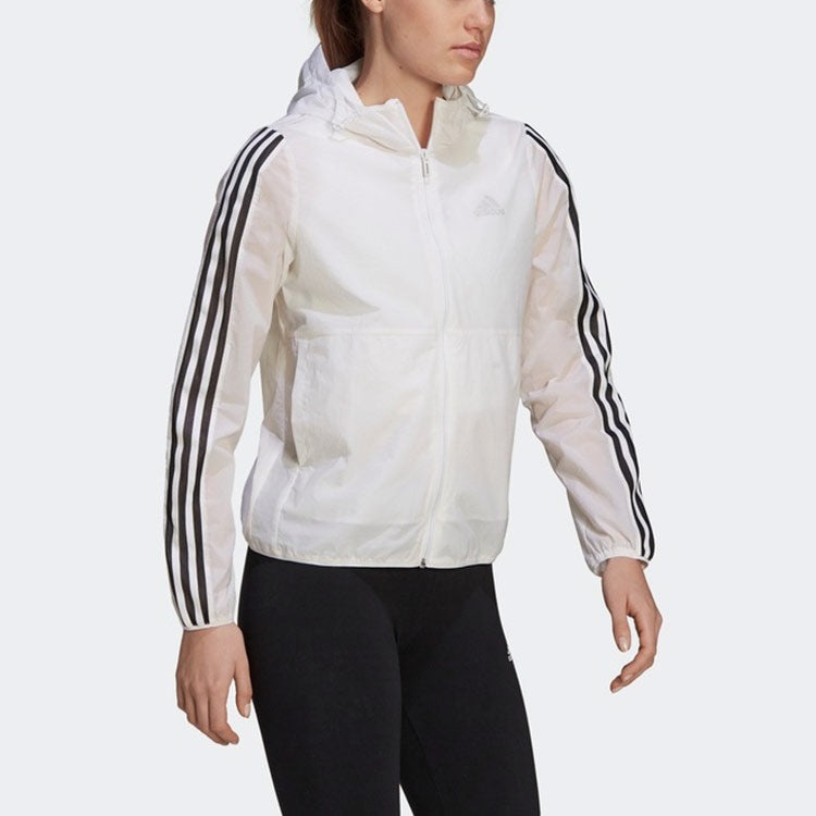(WMNS) adidas W 3s Wb Sports Training Hooded Woven Jacket White GQ0594 - 4