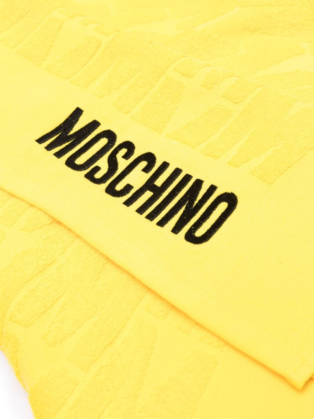 jacquard-logo cotton beach towel - 3