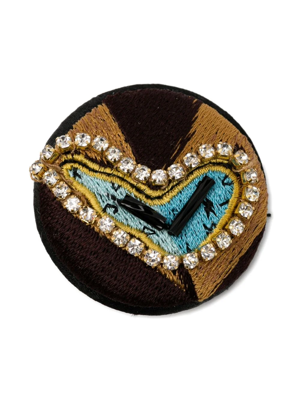 rhinestone heart brooch - 1