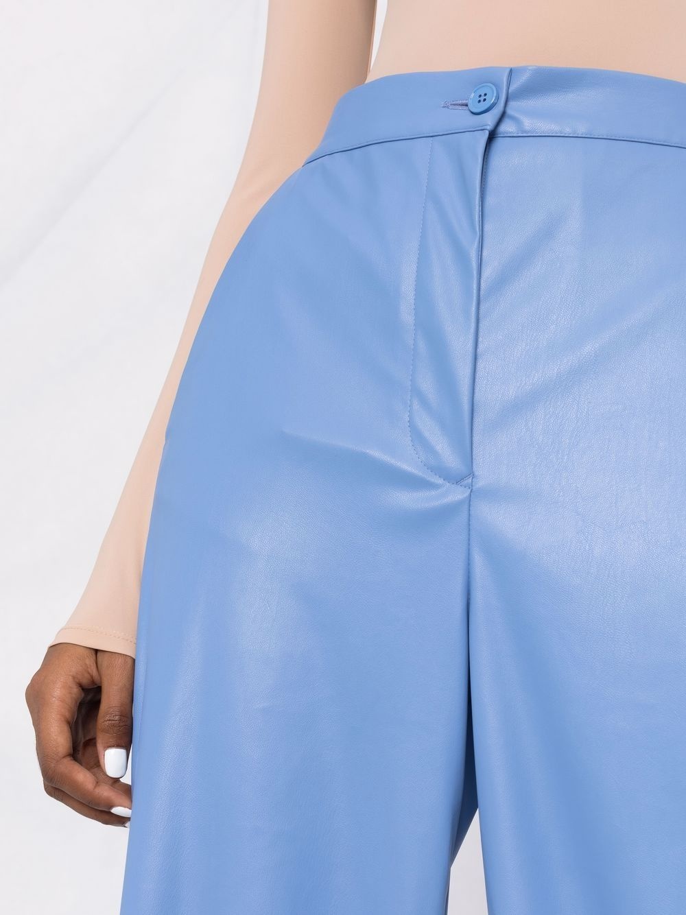 faux-leather straight-leg trousers - 5