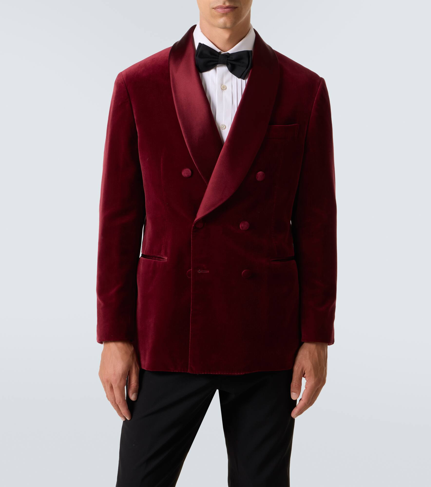 Cotton and silk velvet tuxedo jacket - 3
