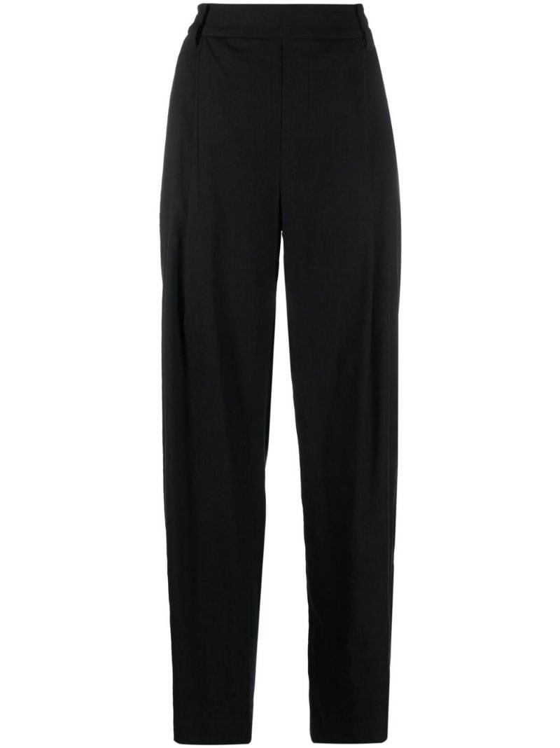 pleat-front straight leg trousers - 1