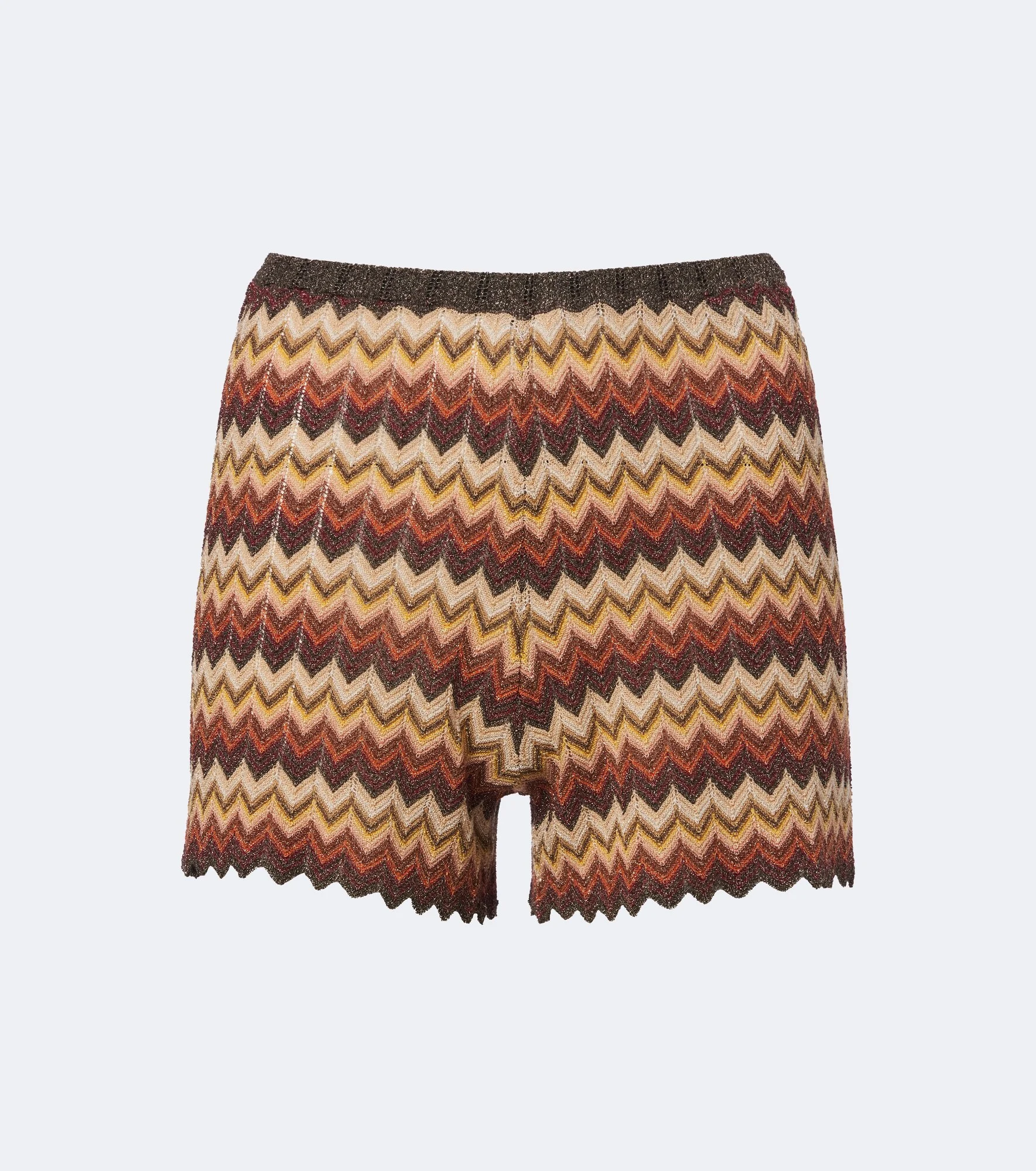 Raya knitted chevron lamé shorts - 1