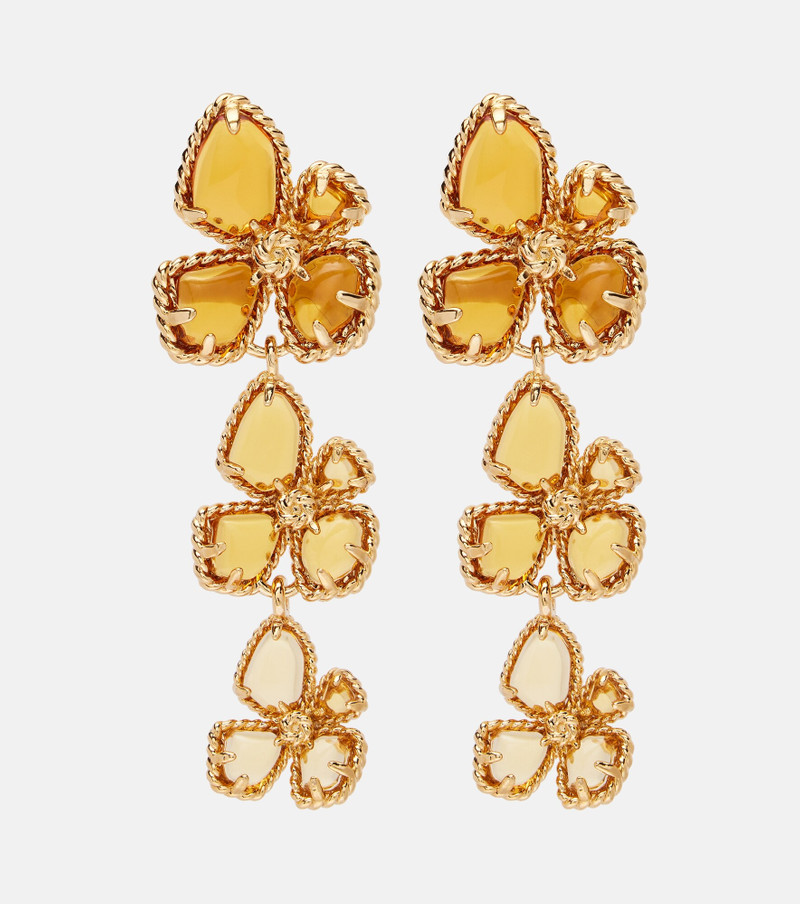 Bloom Large embellished drop earrings 1