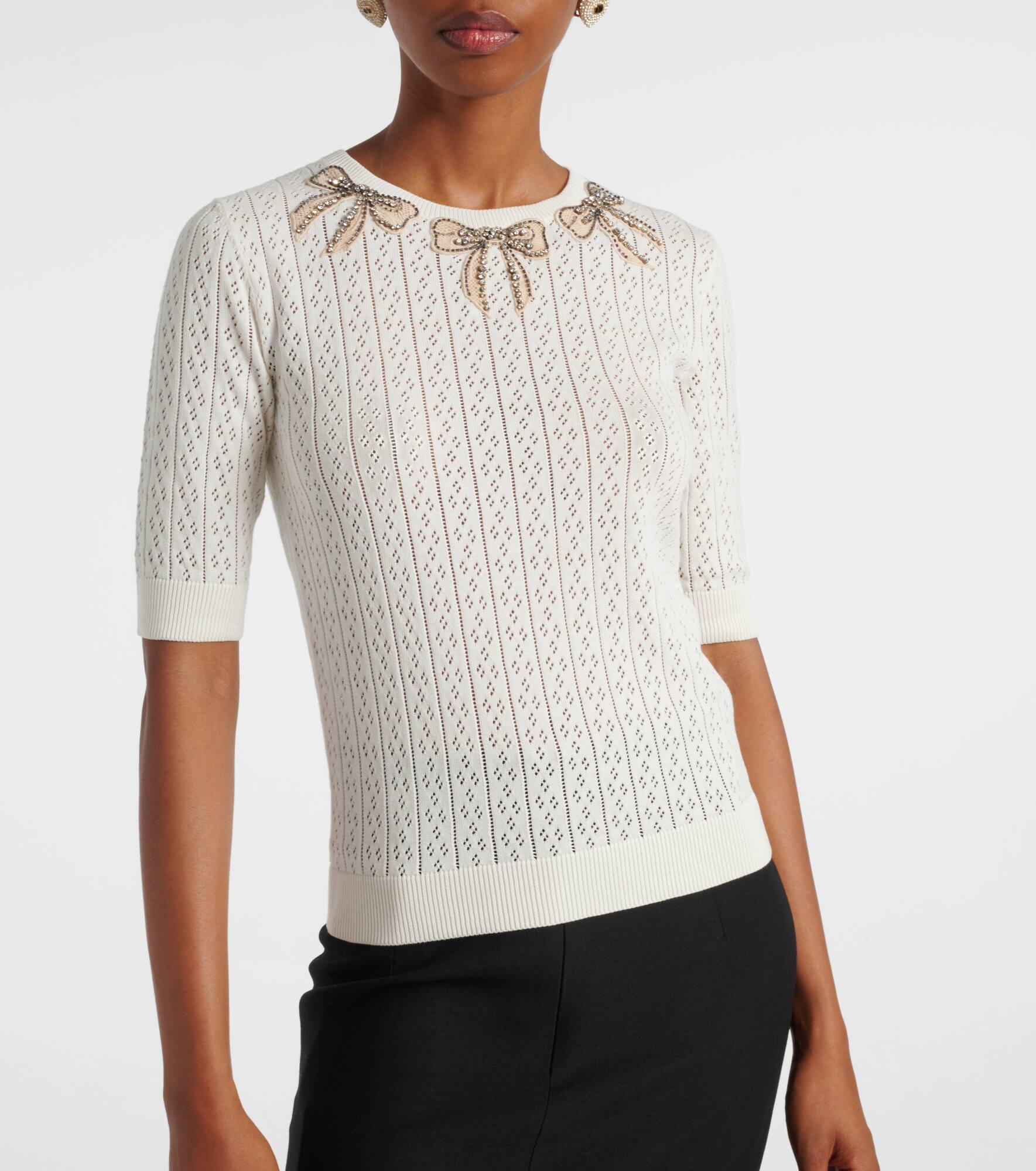 Crystal-embellished cotton sweater - 6