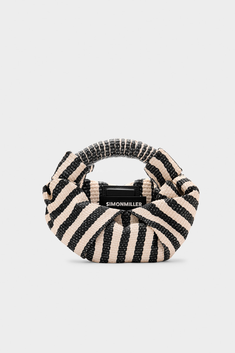 SIMONMILLER Lopsy Bag In Black/White Stripe outlook