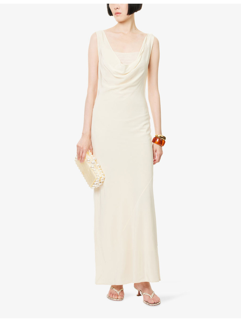 SIR. Piero Layered Silk Midi Dress outlook