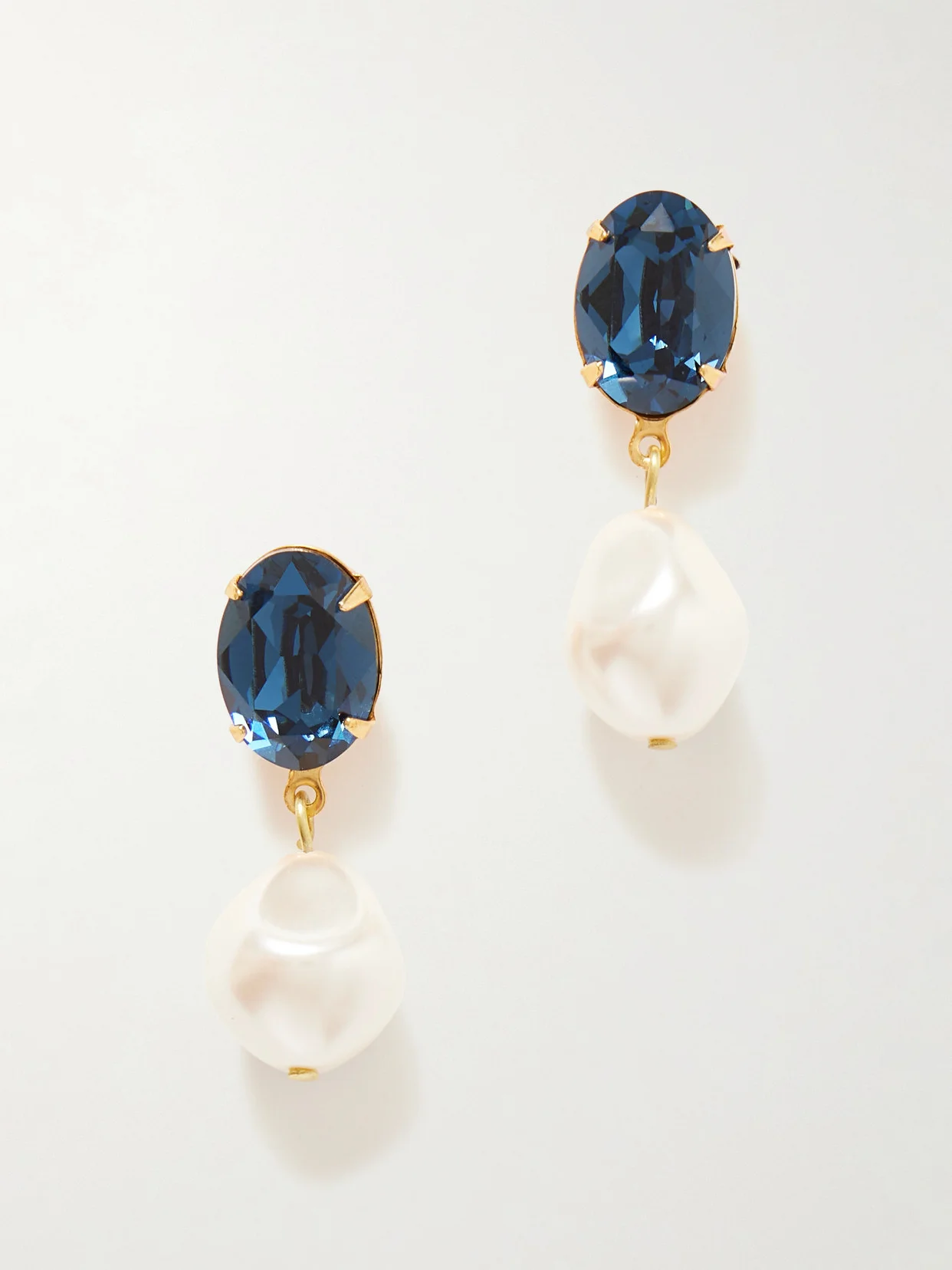 Tunis Gold-plated, Crystal And Faux Pearl Earrings - 1