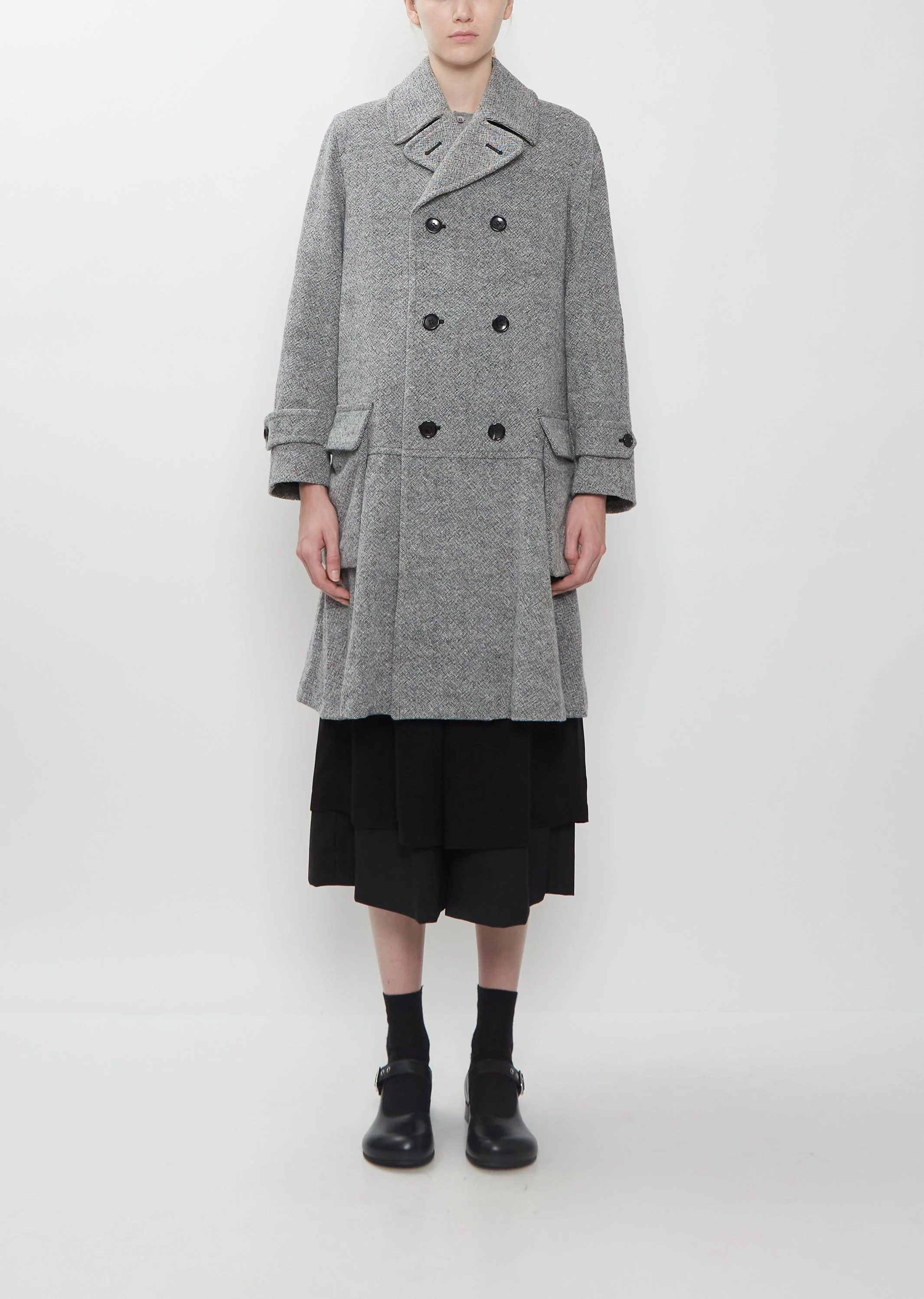 Wool Nylon Tweed Coat - 1