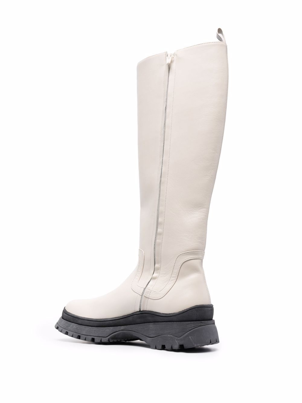 side zip leather boots - 3