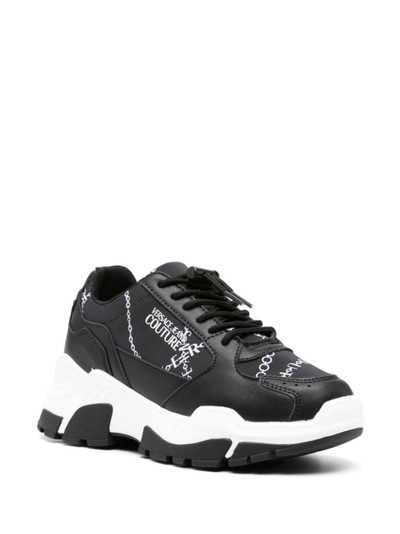 VERSACE JEANS COUTURE chain-link print panelled sneakers outlook