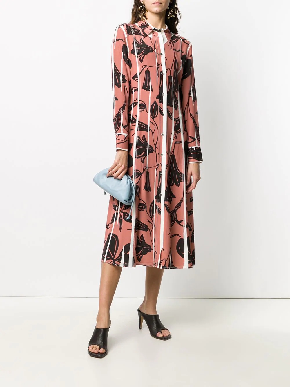 floral cut-out print dress - 2