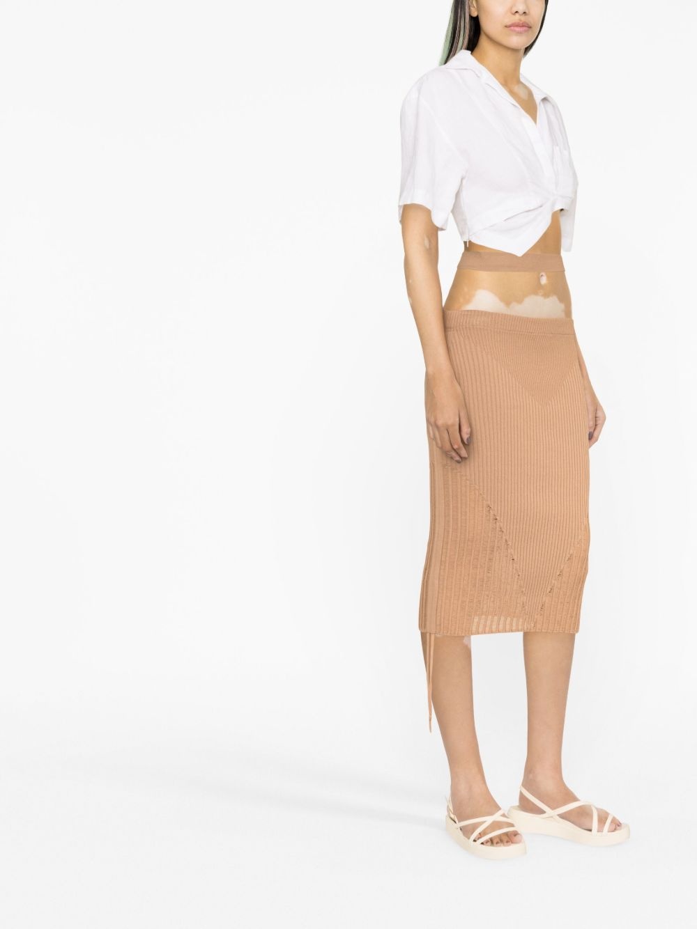 ribbed-knit pencil skirt - 4