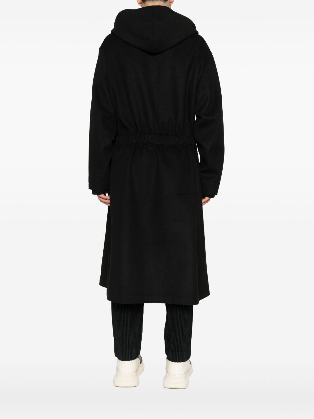 HOODED DOUBLE-BREASTED COAT - 2