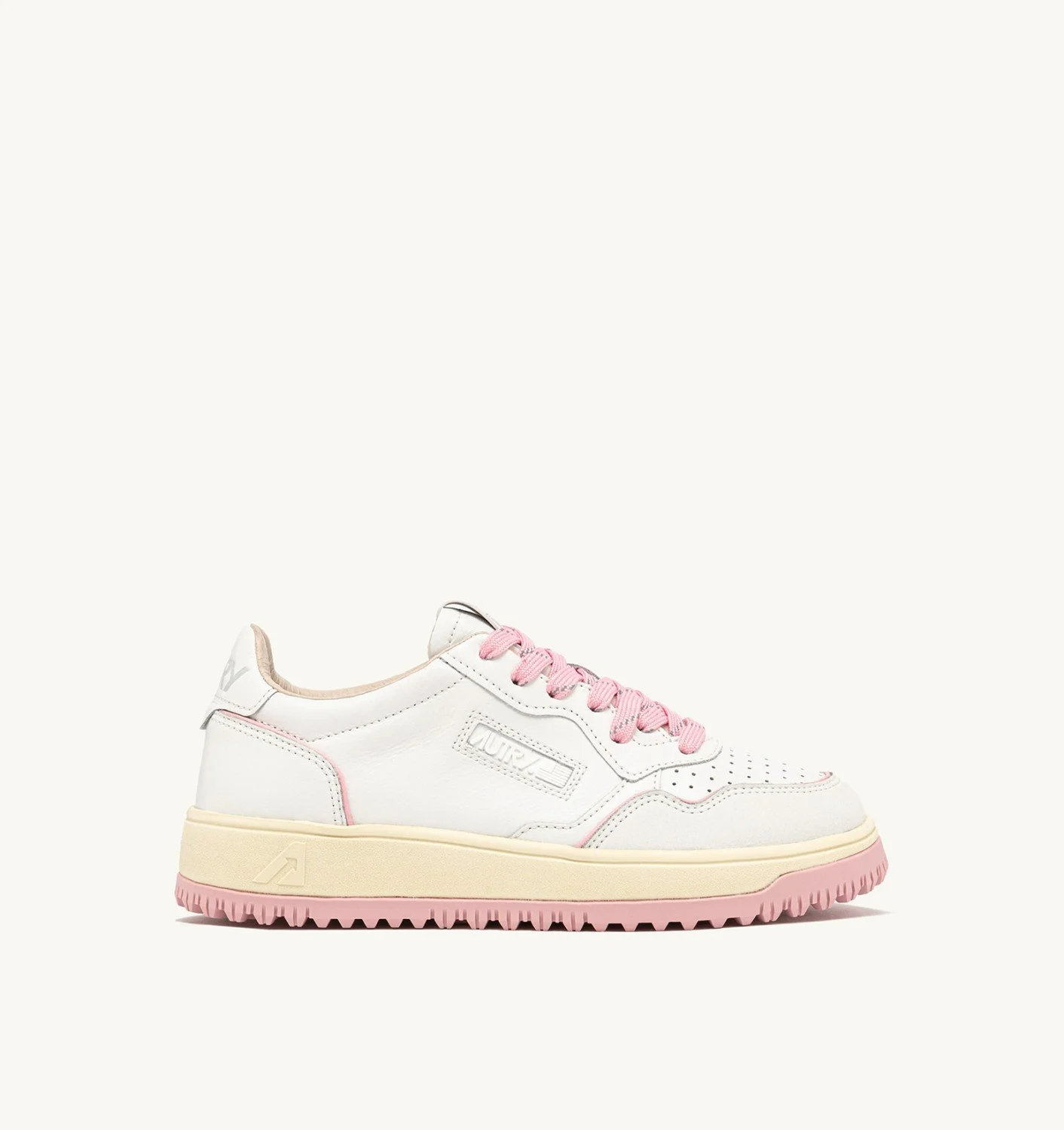 GOLF LOW SNEAKERS IN WHITE AND CORAL BLUSH LEATHER - 1