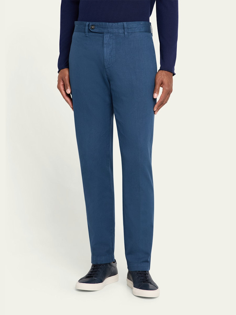 massimo alba Men's Cotton-Linen Flat-Front Trousers outlook