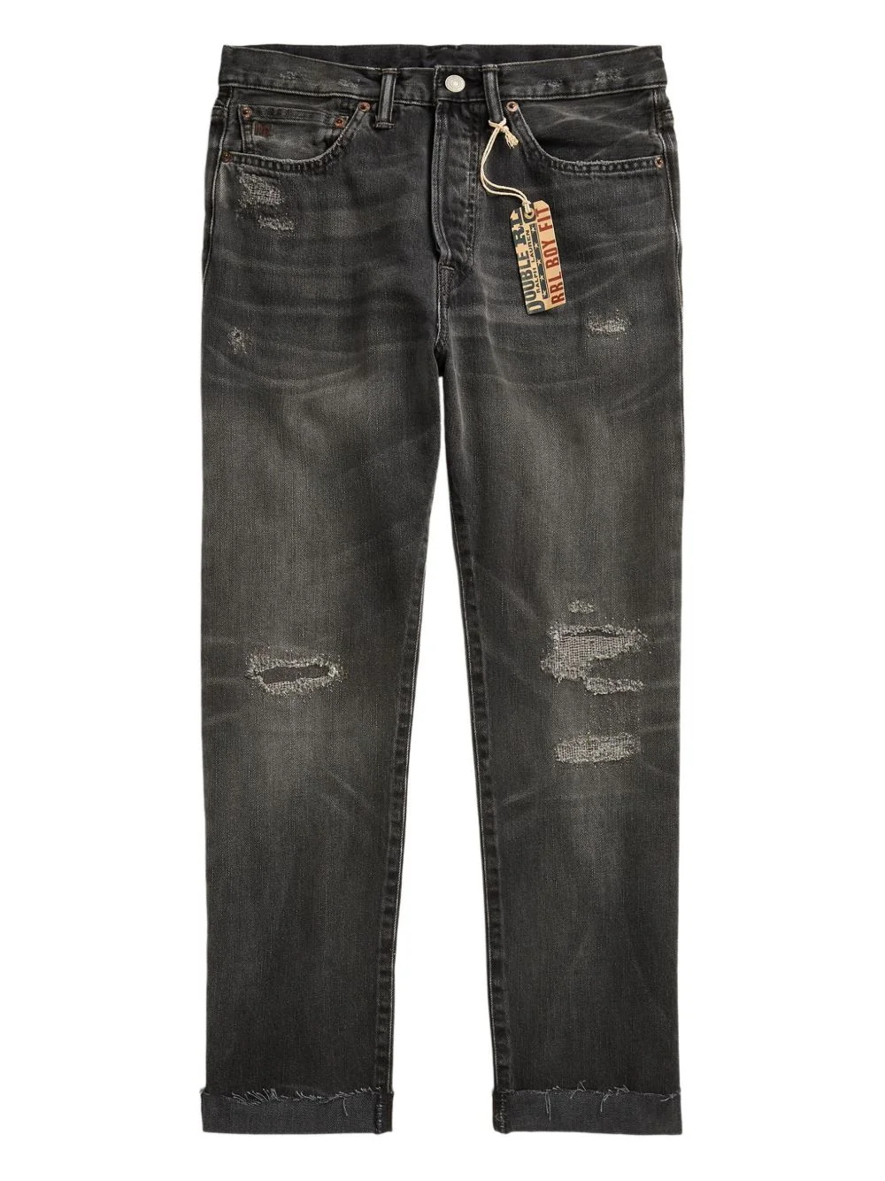 distressed high-rise jeans - 1