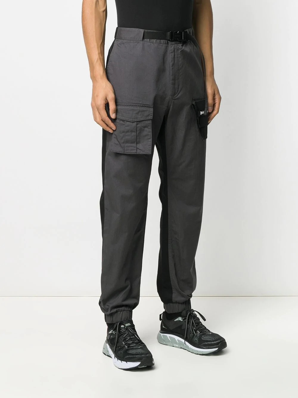 two-tone cargo trousers - 3