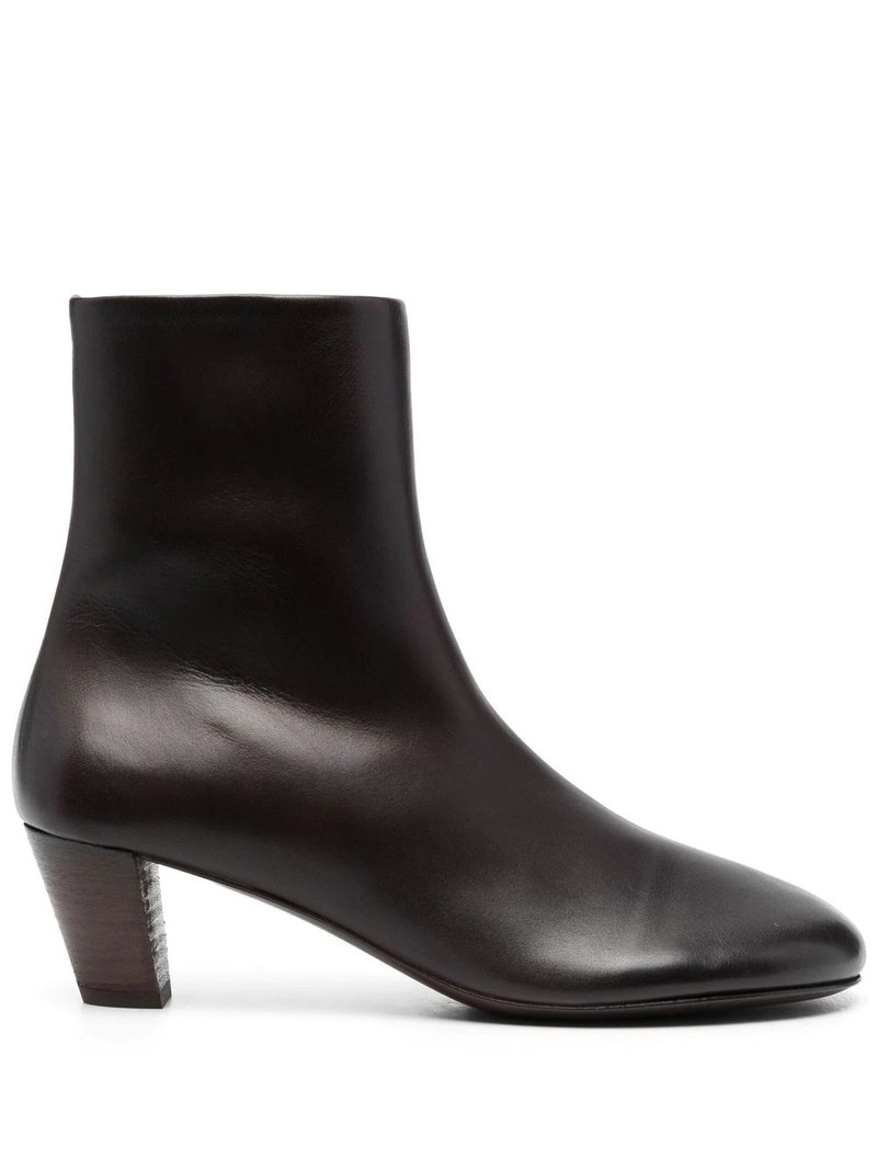 round-toe leather ankle boots 1
