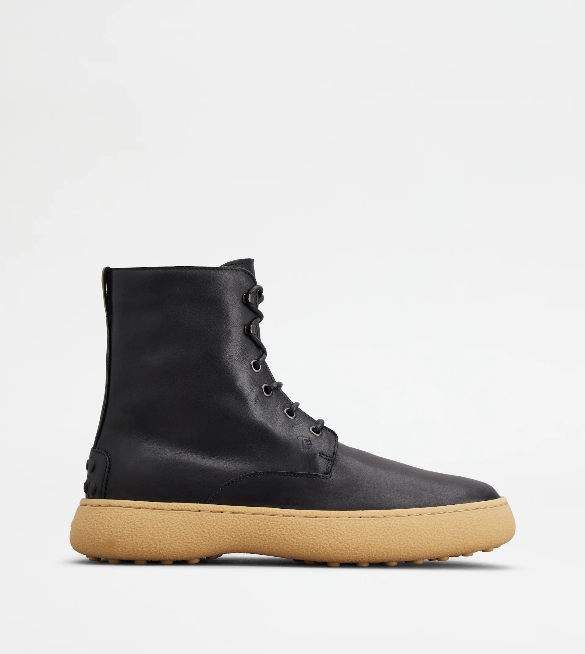 TOD'S W. G. LACE-UP ANKLE BOOTS IN LEATHER - BLACK - 1