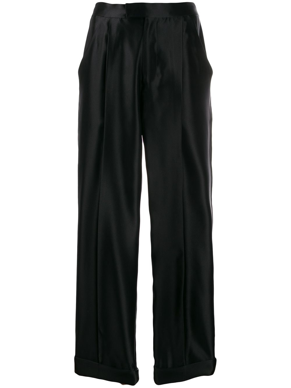 high waisted silk trousers - 1