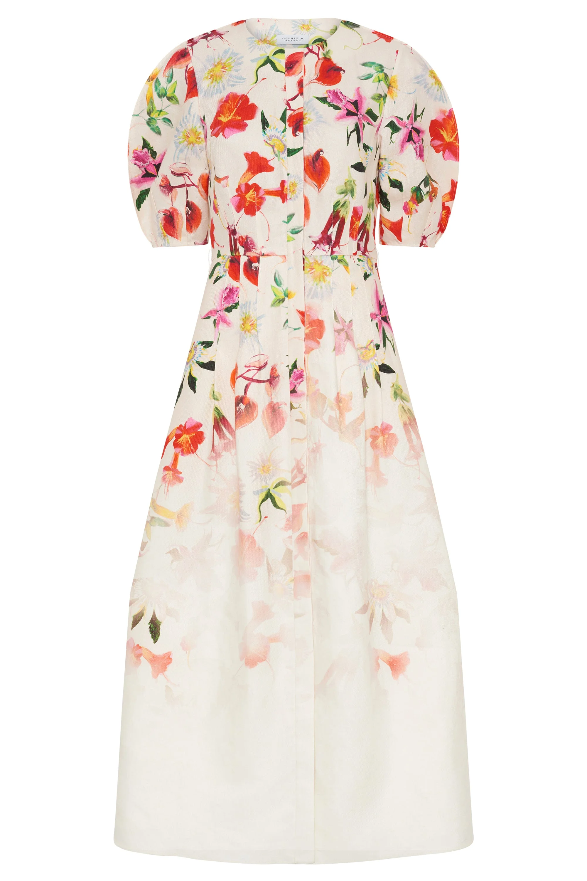 Ignis Maxi Shirtdress in Uruguayan Flowers Printed Linen - 1
