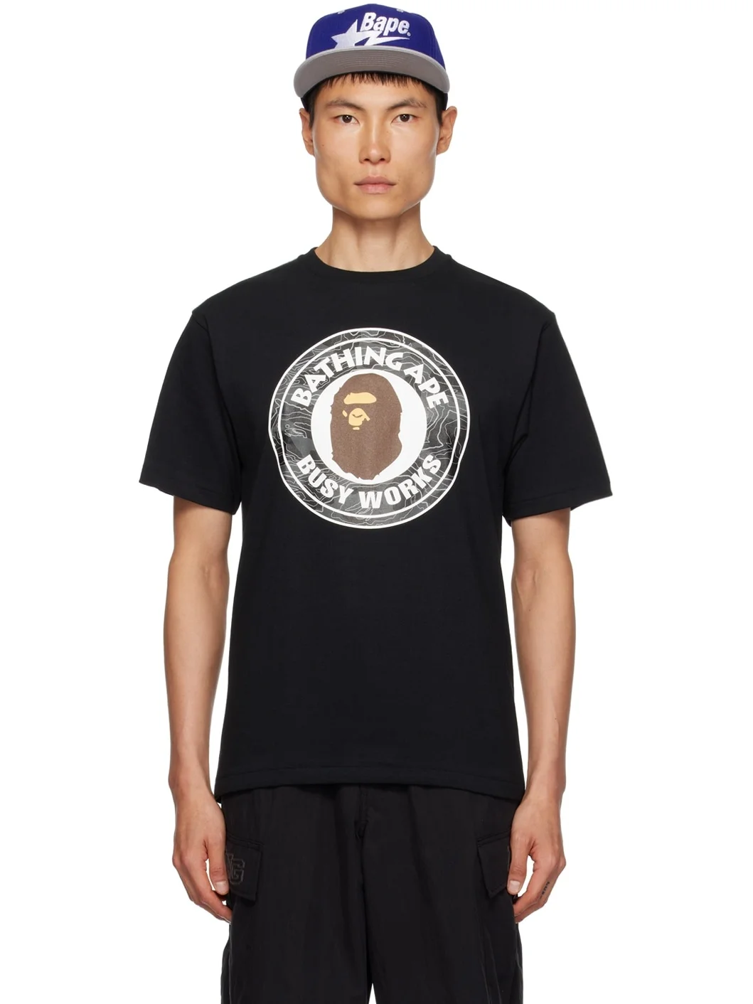Black Layered Line Camo Busy Works T-Shirt - 1