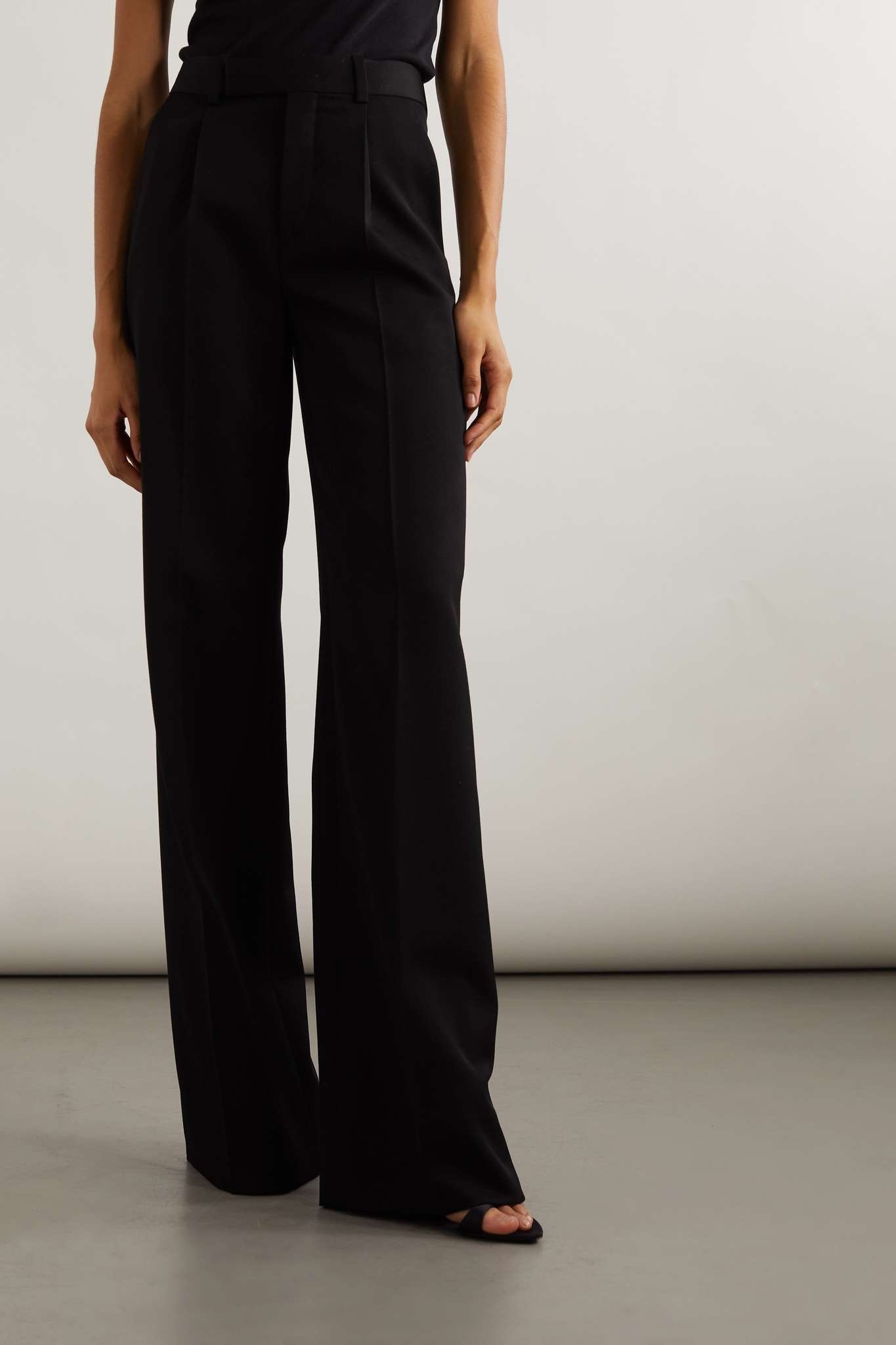 SAINT LAURENT Satin wide-leg pants | netaporter | REVERSIBLE