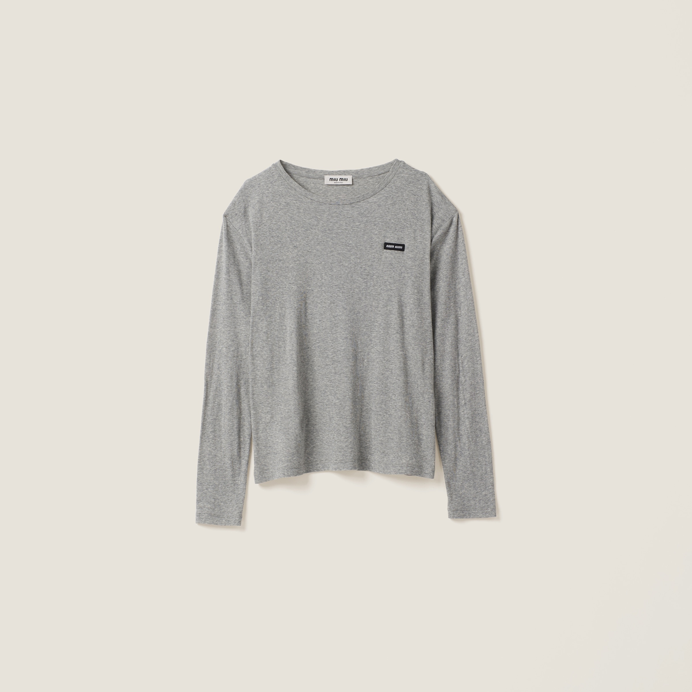 Long-sleeved ribbed jersey T-shirt - 1