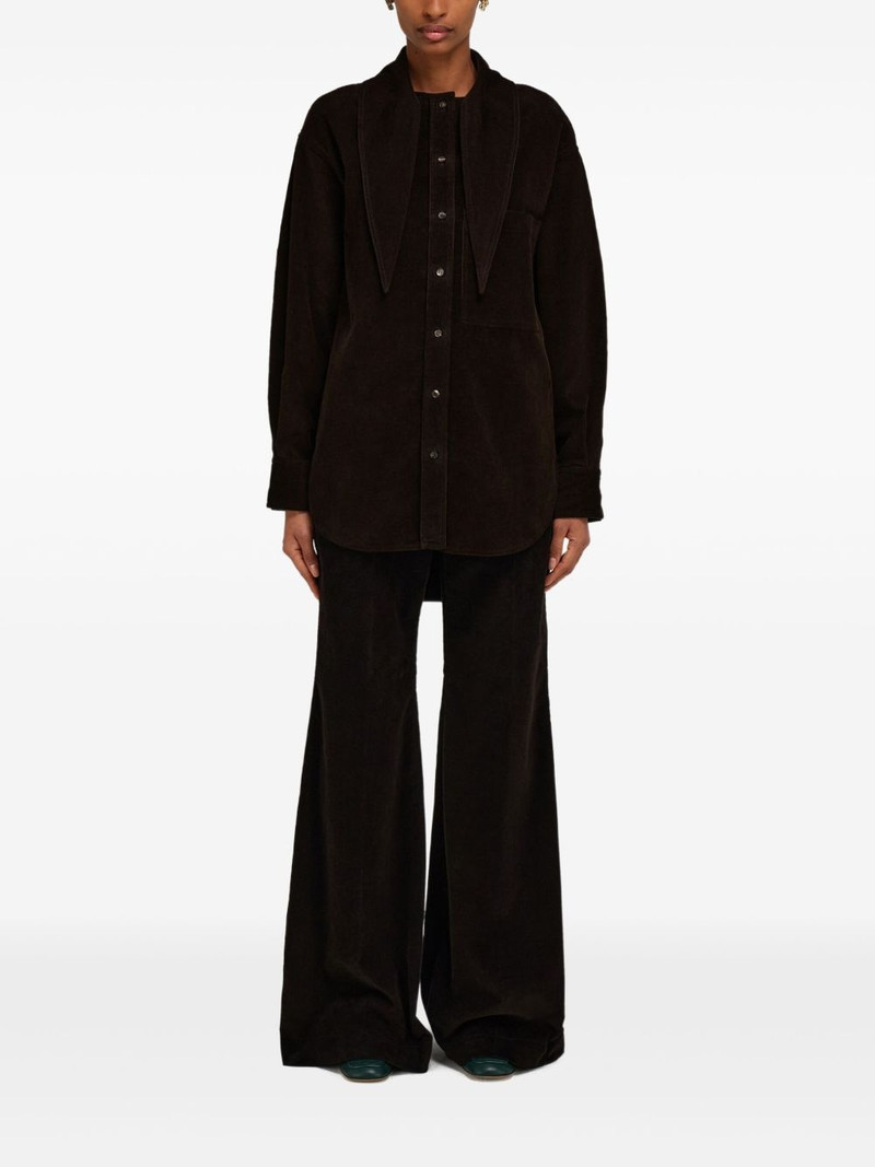 FERRAGAMO kerchief-collar corduroy shirt outlook