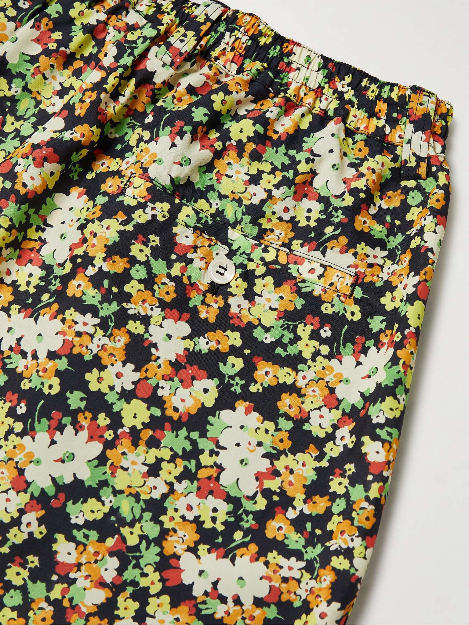 Wide-Leg Pleated Floral-Print Woven Bermuda Shorts - 3