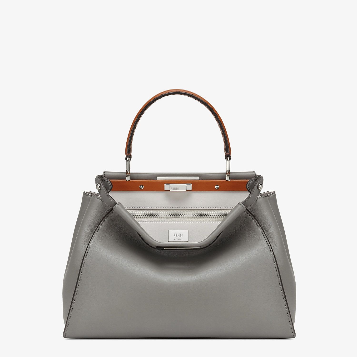 Gray leather bag - 1