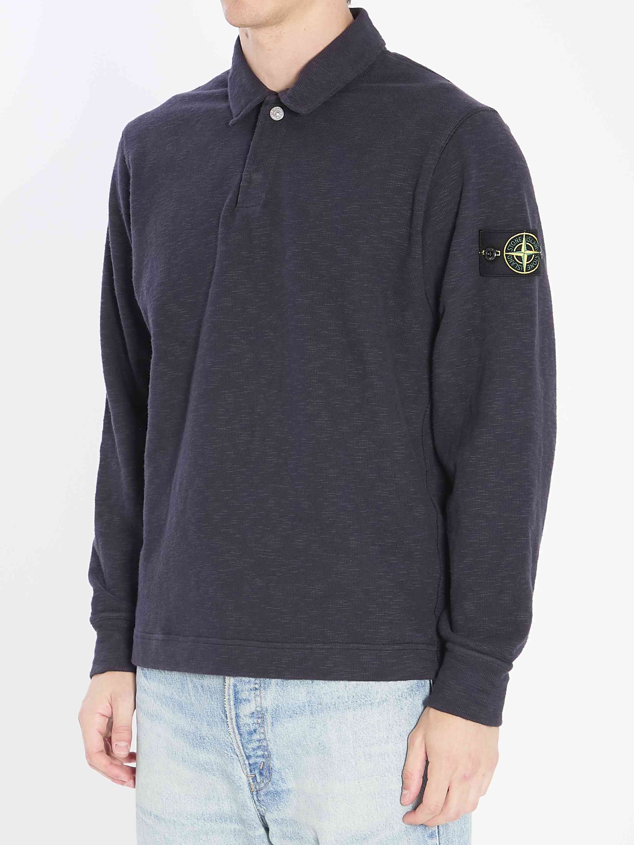Stone Island Men Long-Sleeve Polo Shirt - 2