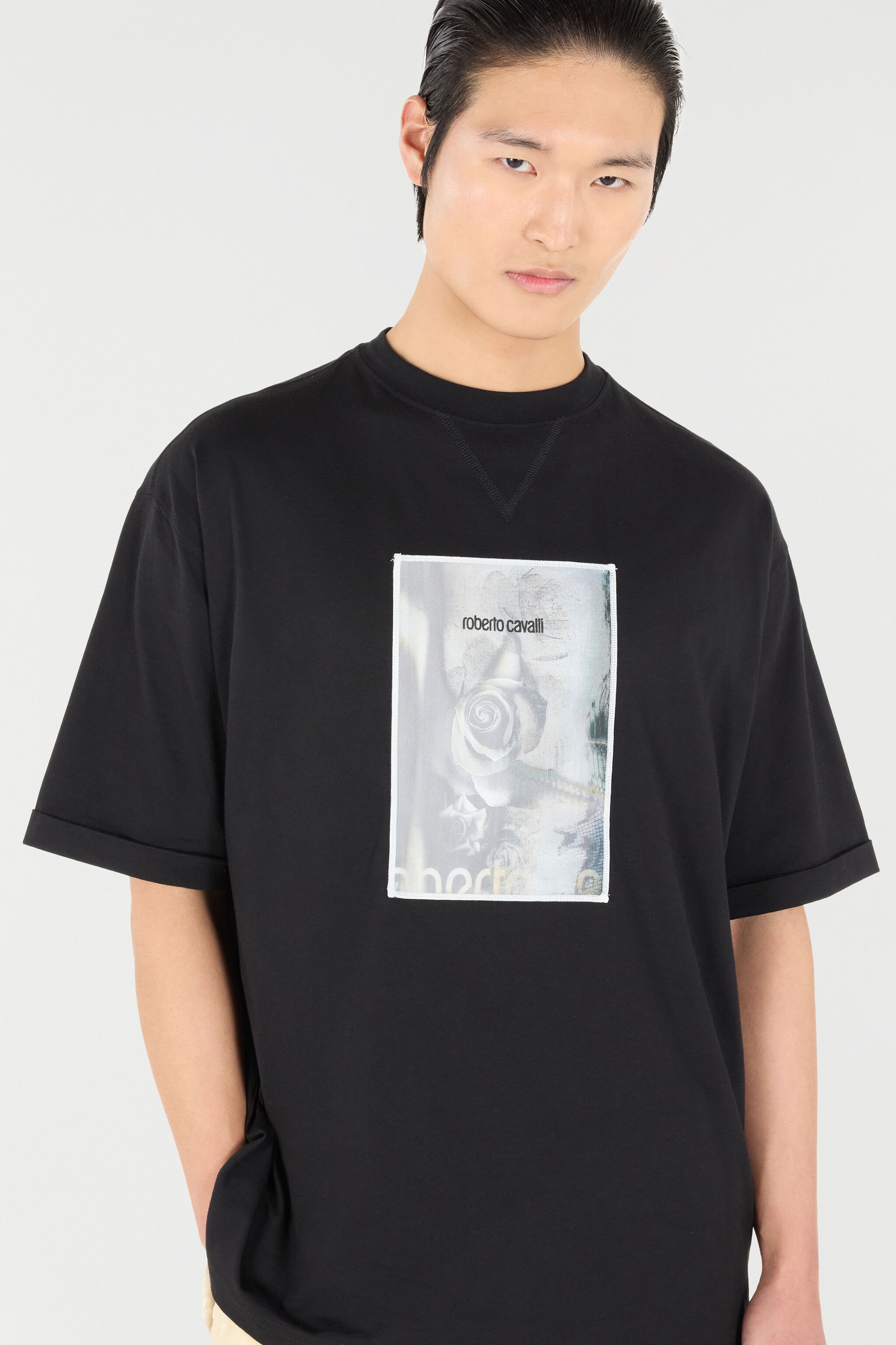 Rose-Print T-Shirt With Logo - 6