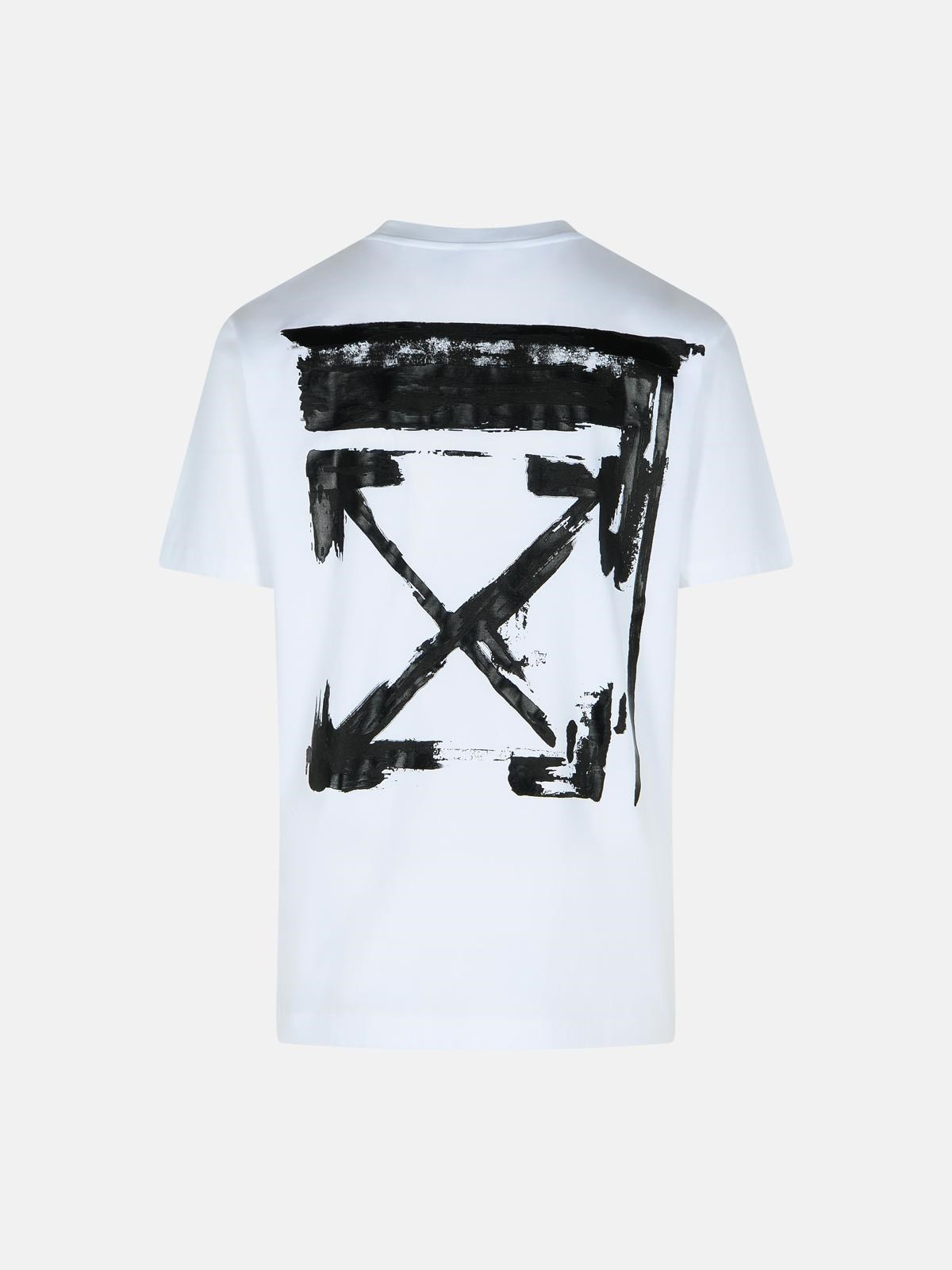 'INK ARROW' WHITE COTTON T-SHIRT - 3