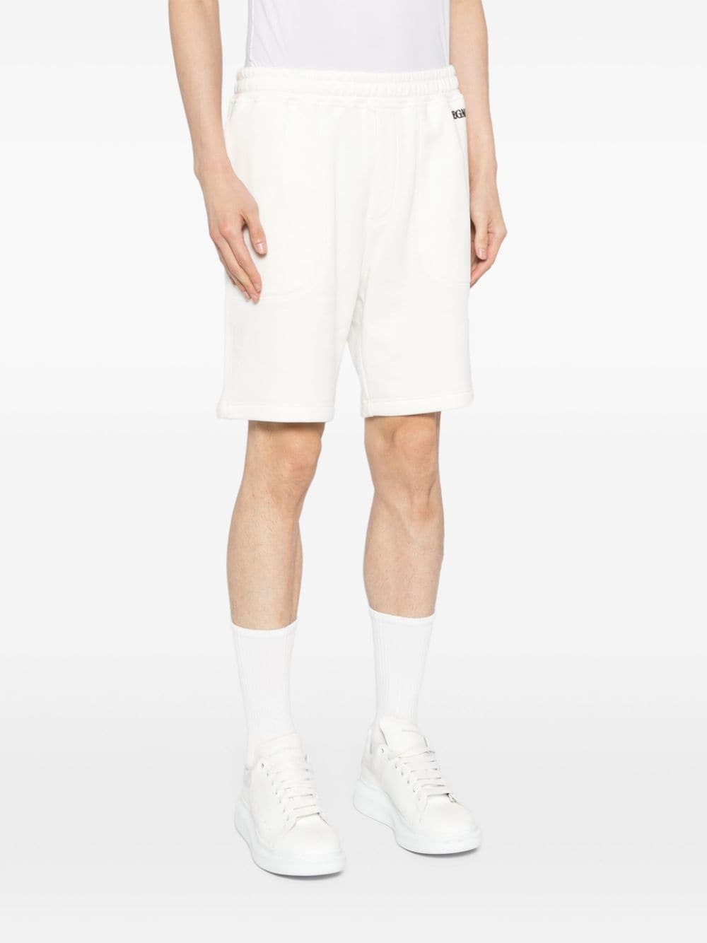 logo-embroidered jersey track shorts - 3