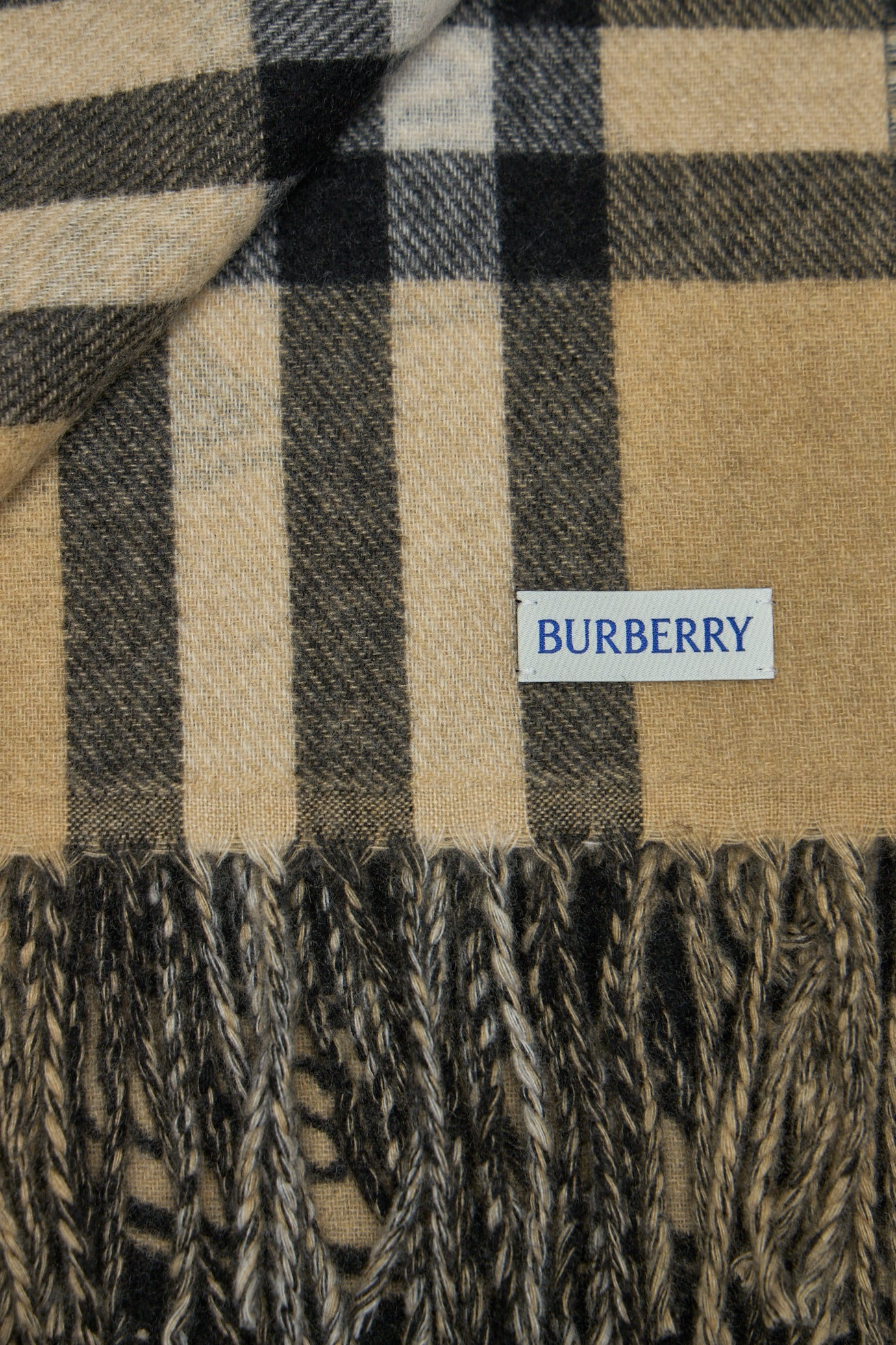 Pattern Jacquard Checked Fringed-Edge Scarf - 3