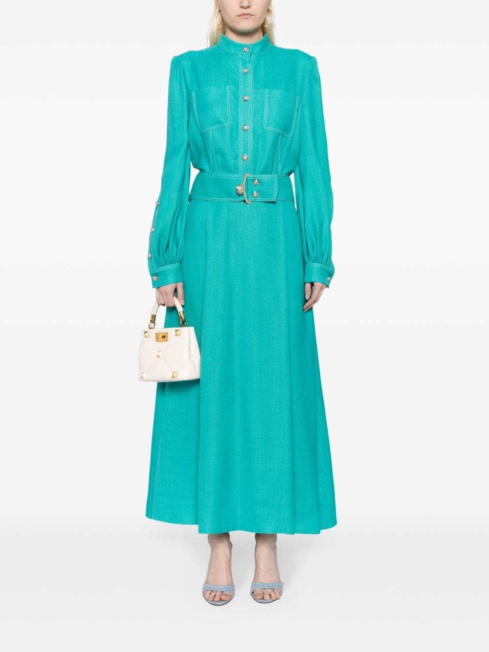 A-line belted maxi dress - 2
