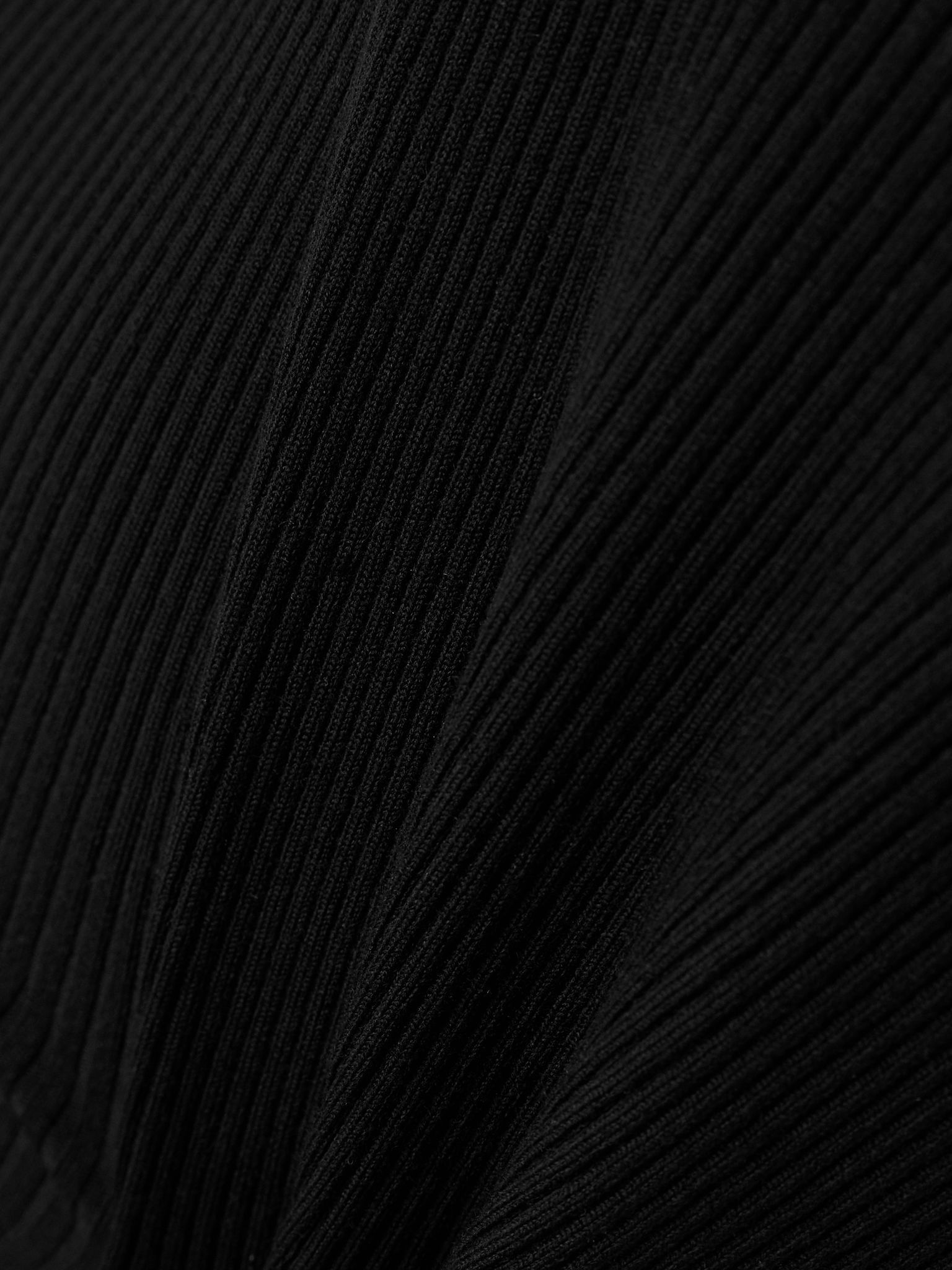 Ribbed wool-blend mini dress Black - 4