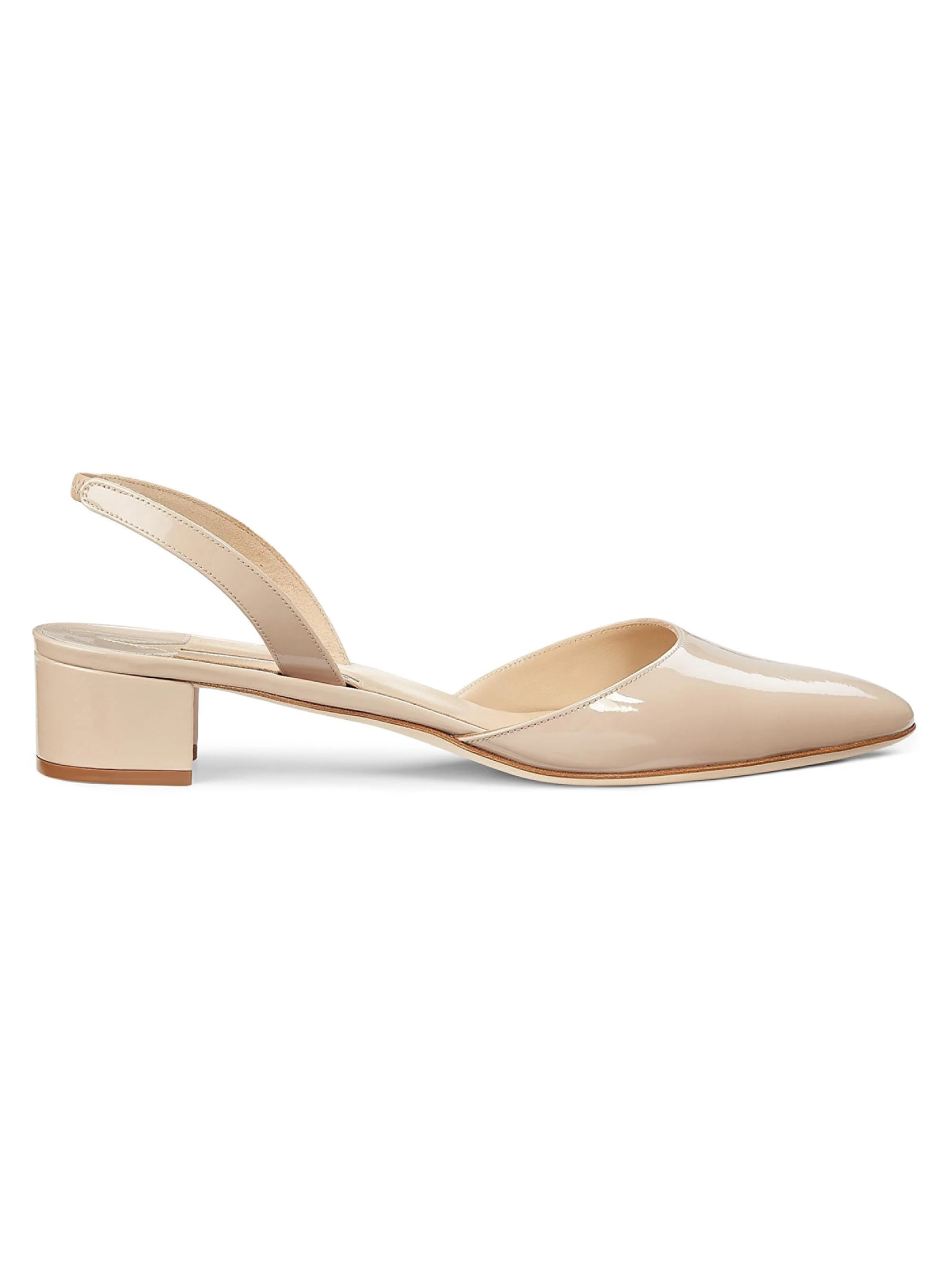 Women's Aspro Patent Leather Slingback Pumps - Cream - 1