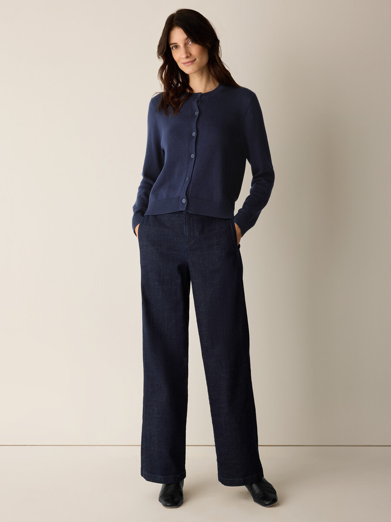 Peruvian Cotton Blend Crew Neck Cardigan 3