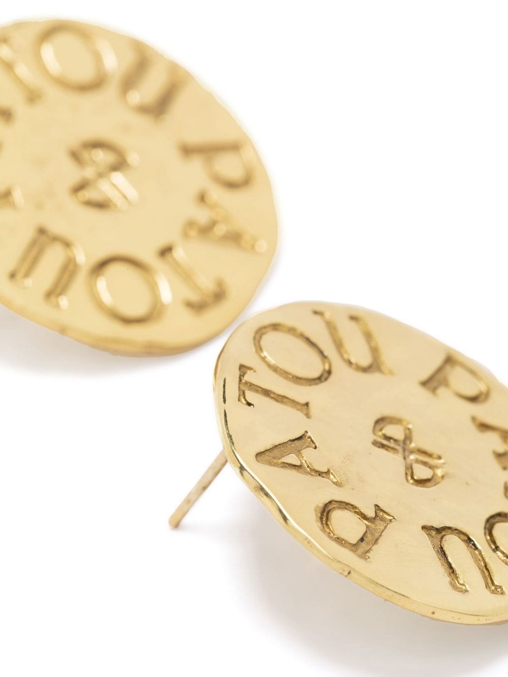 logo-engraved coin earrings - 3