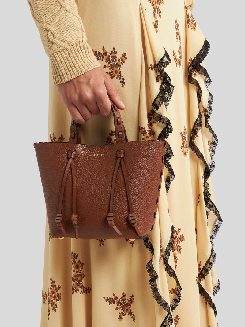 Etro ETRO ESSENTIAL MINI LEATHER TOTE BAG WITH THREADING outlook