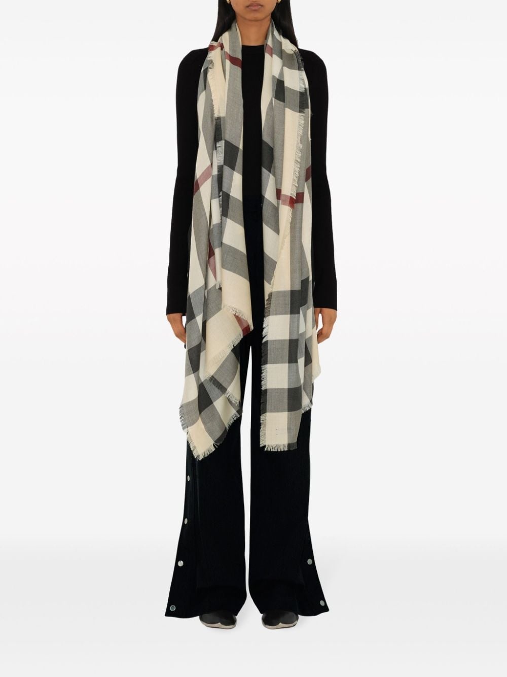 Vintage Check frayed scarf - 5