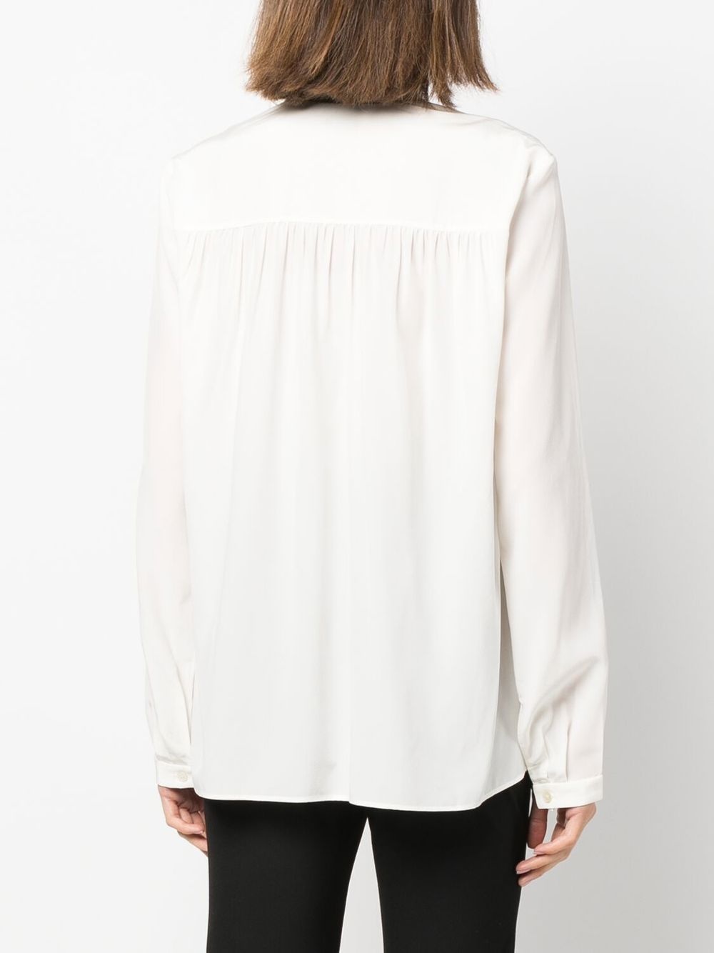 V-neck silk blouse - 4