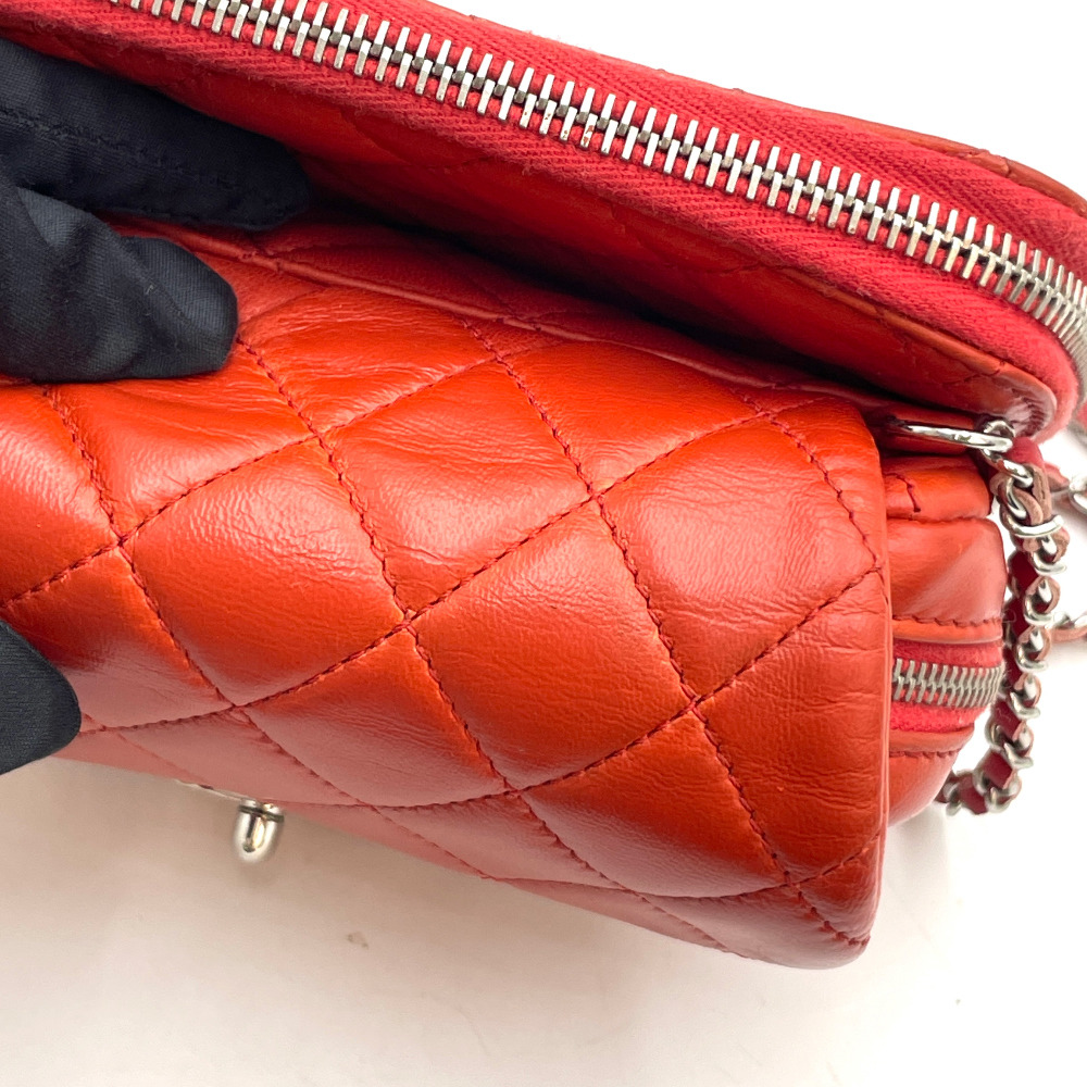 Chanel No. 15 Red Orange Leather Mini Flap Crossbody Bag - 9