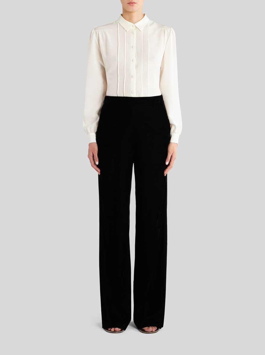 VELVET PALAZZO TROUSERS - 3