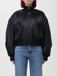 ジャケット ALEXANDER WANG Woman Jacket Black 1WC1242514 001 bomber jacket in sateen in BLACK | alexanderwang®